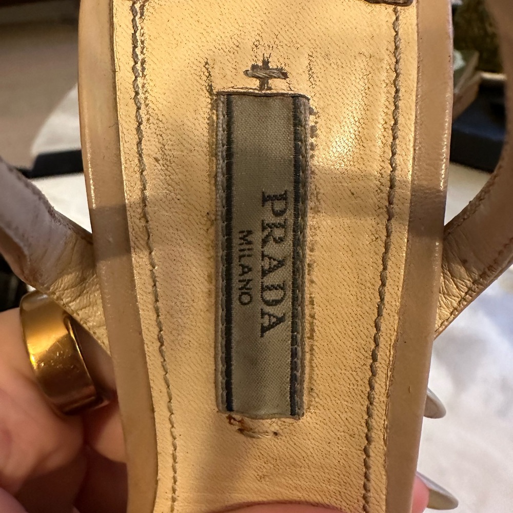 Prada ankle strap sandal heels Nude - Picture 6 of 11